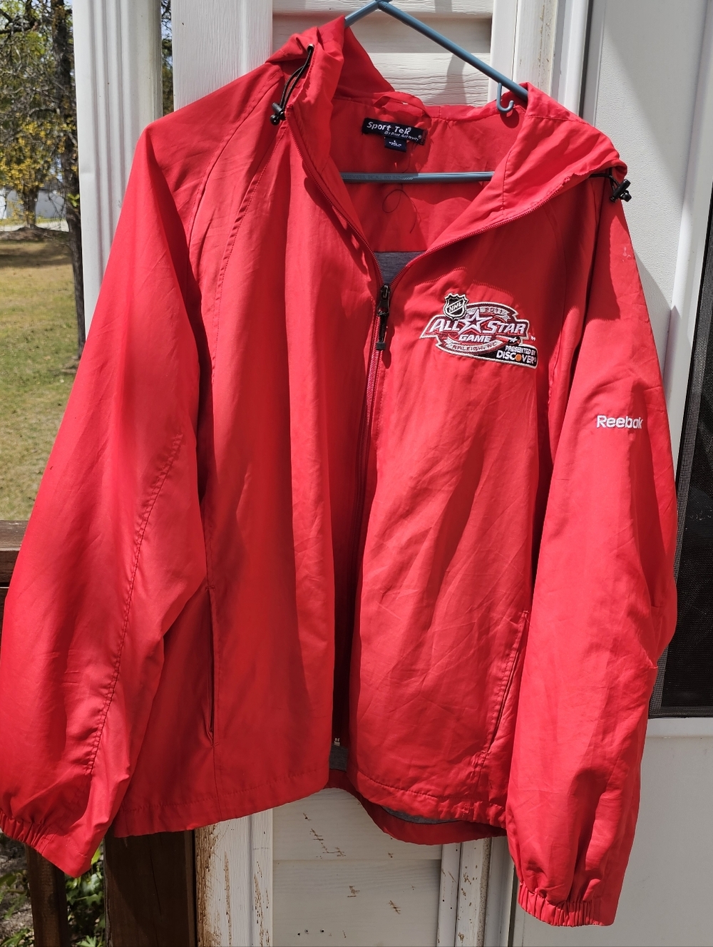 NHL All Star 2011 Jacket Mens L Raleigh NC Light Lined Discover Reebok Rare Htf